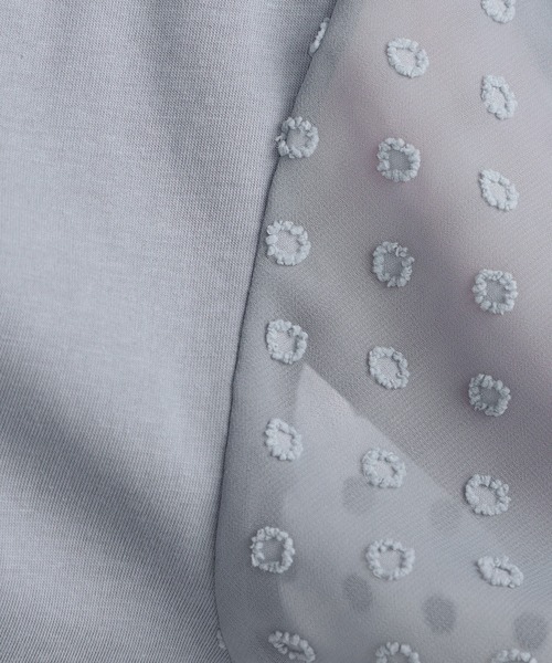 GALLORIA（ギャローリア）の「袖シアー異素材プルオーバー（Tシャツ/カットソー・レディース・ブラック/グレイッシュブルー・L/LL/S/M）」の4枚目の写真