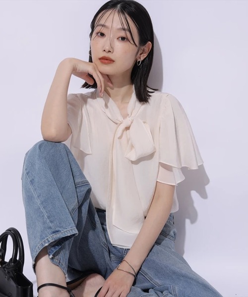 Mystrada クロスツイストブラウス Mystrada（マイストラーダ）の「クロスツイストシャツ（シャツ