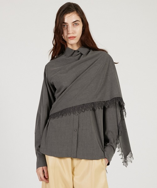 PRANK PROJECT（プランクプロジェクト）の「スカーフシャツ / Scarf Shirt（シャツ/ブラウス・レディース・グレー/ホワイト/ブラウン・FREE）」の13枚目の写真