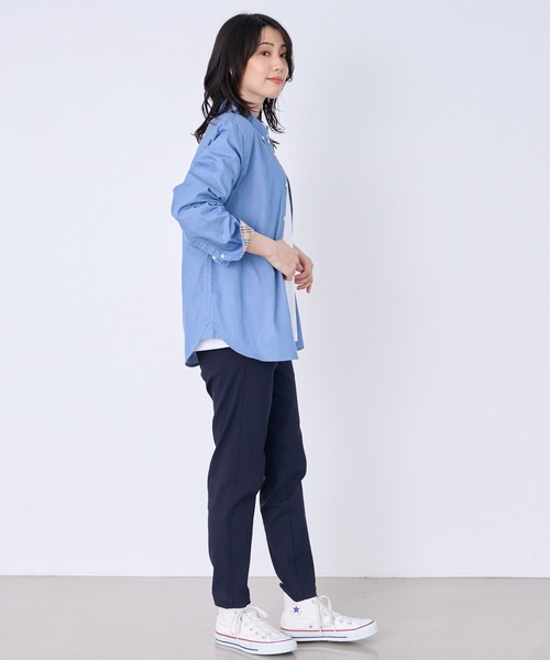 Arnold Palmer（アーノルドパーマー）の「裏ワザデニム イージーケア 長袖 シェア シャツ（シャツ/ブラウス・レディース・ライトブルー/インディゴブルー・XS/S/M/L/LL）」の5枚目の写真