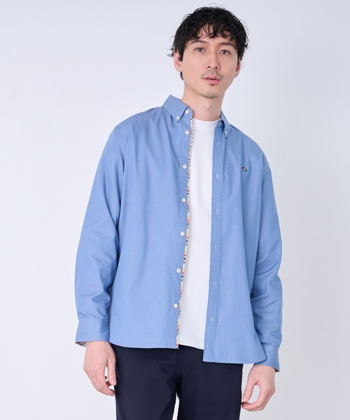 Arnold Palmer（アーノルドパーマー）の「裏ワザデニム イージーケア 長袖 シェア シャツ（シャツ/ブラウス・レディース・ライトブルー/インディゴブルー・XS/S/M/L/LL）」の7枚目の写真