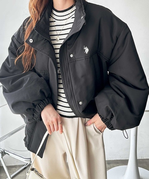 U.S. POLO ASSN.(ユーエスポロアッスン)の「GeeRA別注【U.S. POLO ASSN.】モンスター中綿ブルゾン(ブルゾン・レディース・アイボリー/ブラック/ライトカーキ・MEDIUM/LARGE)」の13枚目の写真