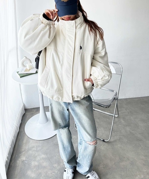 U.S. POLO ASSN.(ユーエスポロアッスン)の「GeeRA別注【U.S. POLO ASSN.】モンスター中綿ブルゾン(ブルゾン・レディース・アイボリー/ブラック/ライトカーキ・MEDIUM/LARGE)」の5枚目の写真