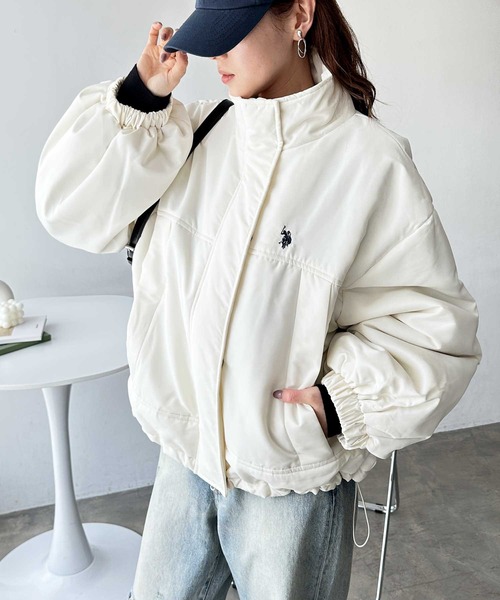 U.S. POLO ASSN.(ユーエスポロアッスン)の「GeeRA別注【U.S. POLO ASSN.】モンスター中綿ブルゾン(ブルゾン・レディース・アイボリー/ブラック/ライトカーキ・MEDIUM/LARGE)」の7枚目の写真