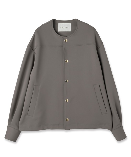 セール】Double Cloth Collarless Dot Button Jacket（ブルゾン