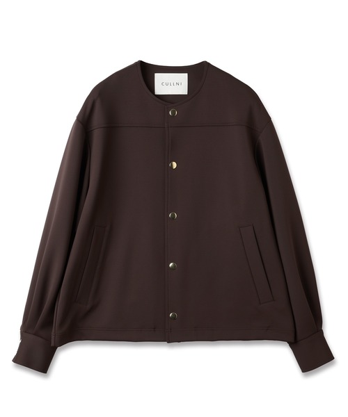Double Cloth Collarless Dot Button Jacket（ブルゾン