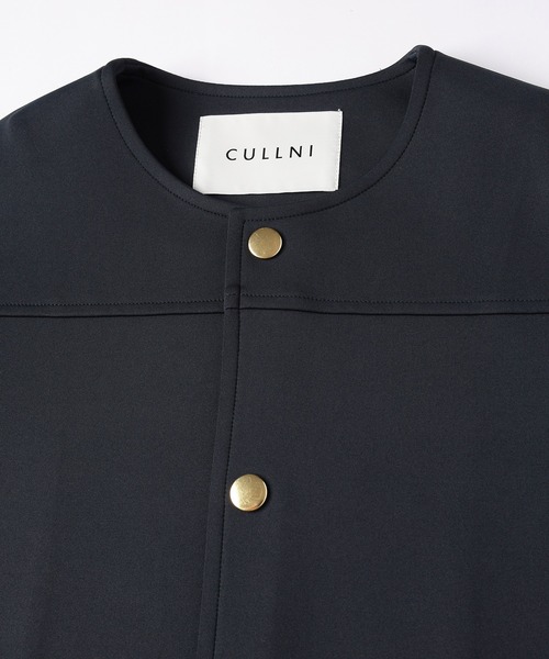 ジャケット・アウター CULLNI Dot Button Collarless ShirtJacket CULLNI（クルニ）の「24-SS-037B / Faux Leather Dot Button