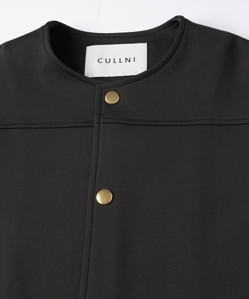 Double Cloth Collarless Dot Button Jacket（ブルゾン）｜CULLNI