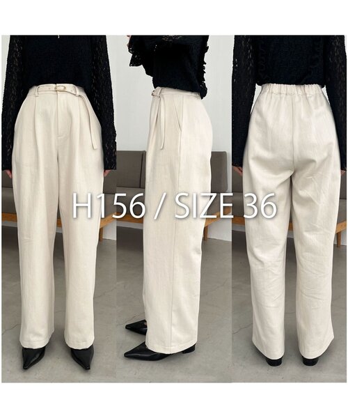 CAPRICIEUX LE'MAGE(カプリシューレマージュ)の「ベルト付ツイルパンツ(その他パンツ・レディース・ブラック/ブラウン/ホワイト系その他・36/38)」の12枚目の写真