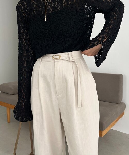 CAPRICIEUX LE'MAGE(カプリシューレマージュ)の「ベルト付ツイルパンツ(その他パンツ・レディース・ブラック/ブラウン/ホワイト系その他・36/38)」の14枚目の写真