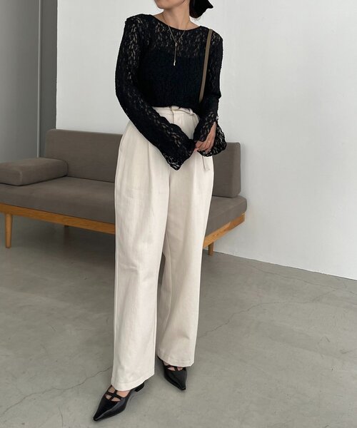 CAPRICIEUX LE'MAGE(カプリシューレマージュ)の「ベルト付ツイルパンツ(その他パンツ・レディース・ブラック/ブラウン/ホワイト系その他・36/38)」の15枚目の写真