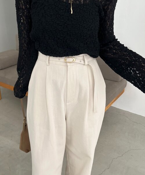 CAPRICIEUX LE'MAGE(カプリシューレマージュ)の「ベルト付ツイルパンツ(その他パンツ・レディース・ブラック/ブラウン/ホワイト系その他・36/38)」の19枚目の写真