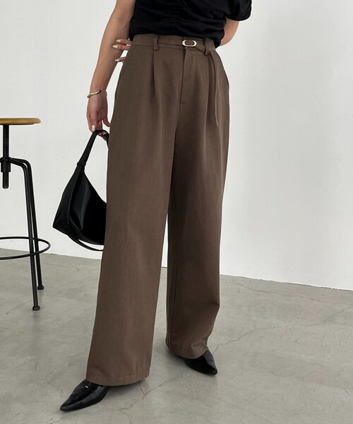 CAPRICIEUX LE'MAGE(カプリシューレマージュ)の「ベルト付ツイルパンツ(その他パンツ・レディース・ブラック/ブラウン/ホワイト系その他・36/38)」の8枚目の写真