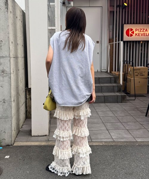 CIAOPANIC(チャオパニック)の「サイドタックピグメントロゴノースリーブTee(Tシャツ/カットソー・レディース・ボルドー/ブルー/グレー・ONE SIZE)」の21枚目の写真