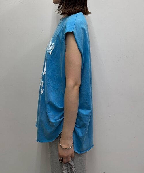 CIAOPANIC(チャオパニック)の「サイドタックピグメントロゴノースリーブTee(Tシャツ/カットソー・レディース・ボルドー/ブルー/グレー・ONE SIZE)」の8枚目の写真