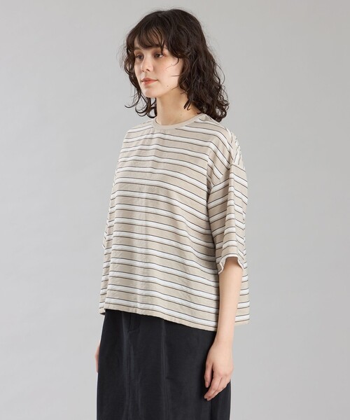 MACKINTOSH PHILOSOPHY(マッキントッシュ フィロソフィー)の「GREY LABEL マルチボーダーブラウス(シャツ/ブラウス・レディース・オフホワイト/ベージュ・2)」の6枚目の写真