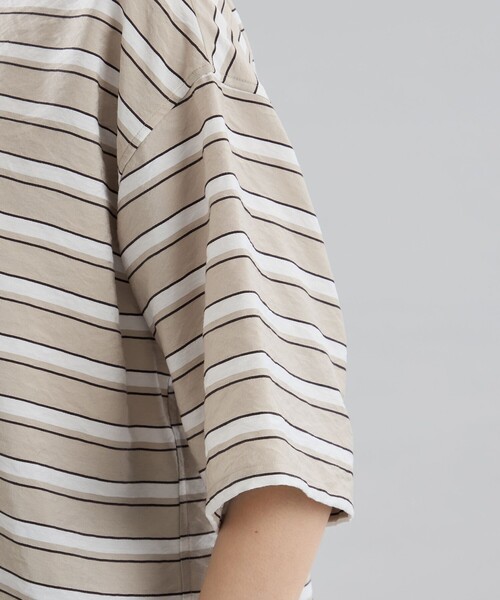 MACKINTOSH PHILOSOPHY(マッキントッシュ フィロソフィー)の「GREY LABEL マルチボーダーブラウス(シャツ/ブラウス・レディース・オフホワイト/ベージュ・2)」の8枚目の写真