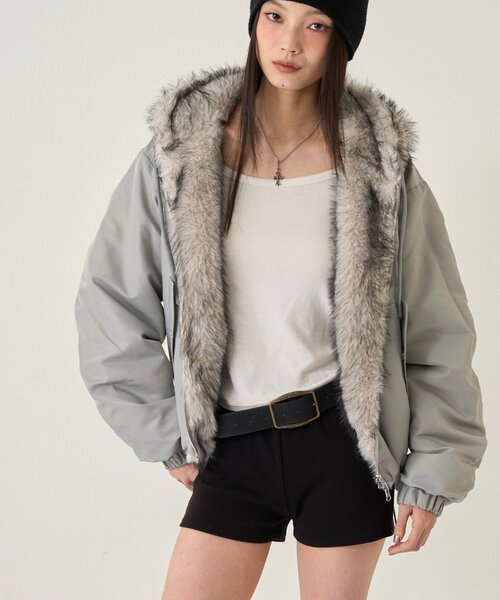 セール】【UNISEX/サイズ展開あり】2WAYリバーシブルファーブルゾン