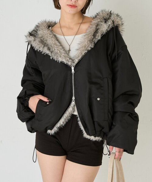 セール】【UNISEX/サイズ展開あり】2WAYリバーシブルファーブルゾン