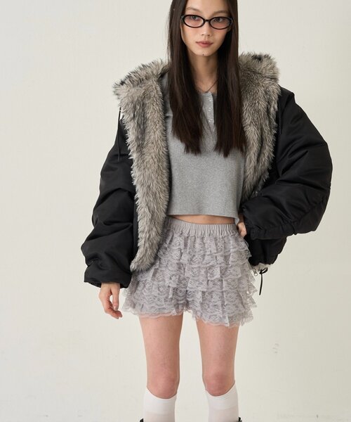セール】【UNISEX/サイズ展開あり】2WAY REVERSIBLE FUR BLOUSON