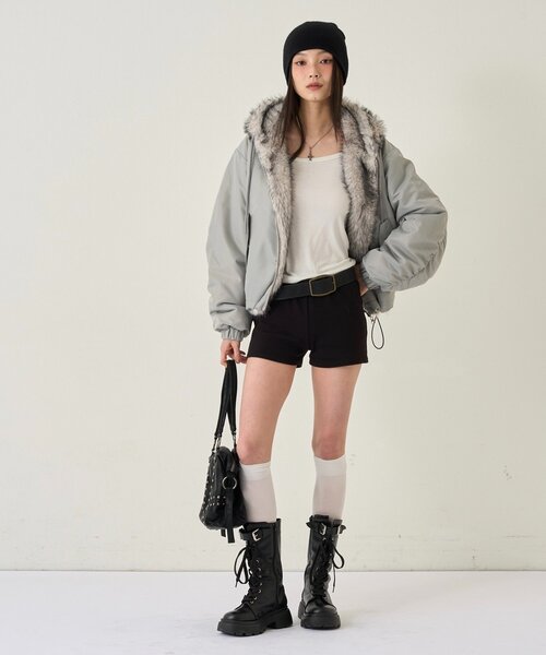 UNISEX/サイズ展開あり】2WAYリバーシブルファーブルゾン（ブルゾン