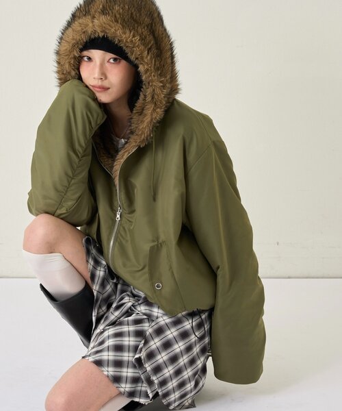 セール】【UNISEX/サイズ展開あり】2WAYリバーシブルファーブルゾン