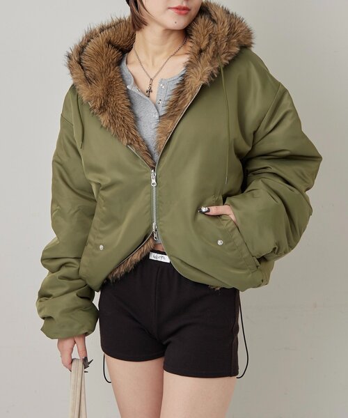 whos who gallery 2wayリバーシブルファーブルゾン セール】【UNISEX/サイズ展開あり】2WAYリバーシブルファーブルゾン