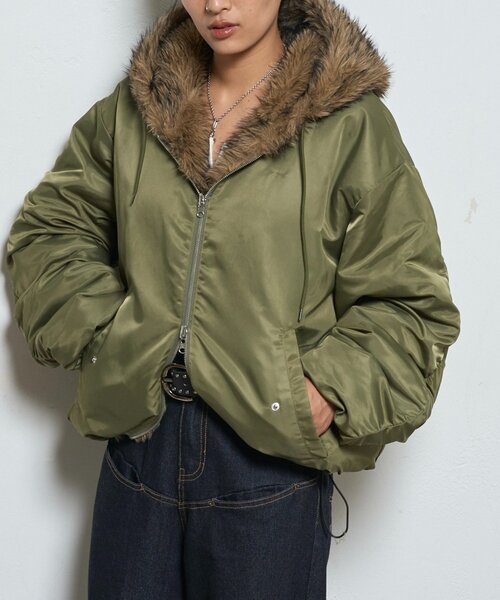 セール】【UNISEX】2WAYリバーシブルファーブルゾン(ブルゾン セール】【UNISEX】2WAYリバーシブルファーブルゾン(ブルゾン