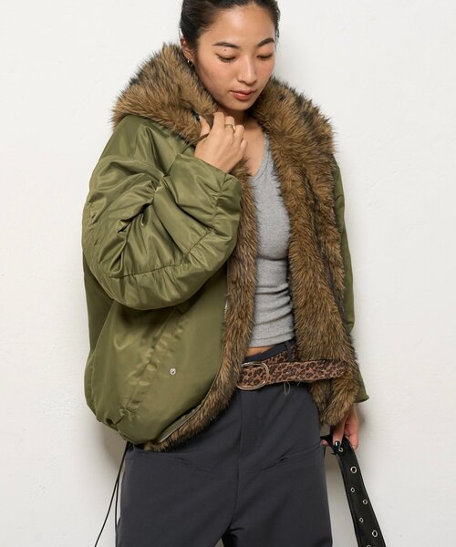 whos who gallery 2wayリバーシブルファーブルゾン セール】【UNISEX/サイズ展開あり】2WAYリバーシブルファーブルゾン