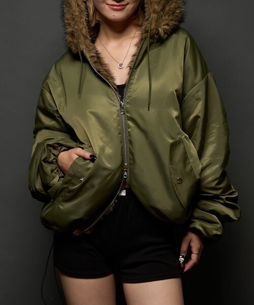 セール】【UNISEX】2WAY リバーシブルファーブルゾン（ブルゾン