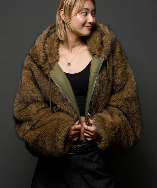 セール】【UNISEX/サイズ展開あり】2WAY REVERSIBLE FUR BLOUSON