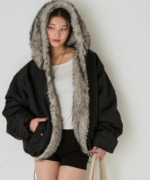 whos who gallery 2wayリバーシブルファーブルゾン セール】【UNISEX/サイズ展開あり】2WAYリバーシブルファーブルゾン