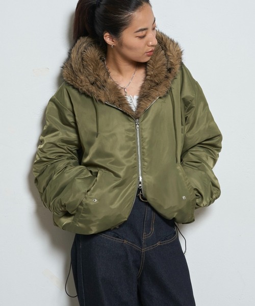 セール】【UNISEX/サイズ展開あり】2WAYリバーシブルファーブルゾン