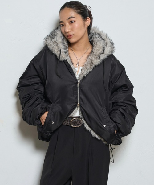 whos who gallery 2wayリバーシブルファーブルゾン セール】【UNISEX/サイズ展開あり】2WAYリバーシブルファーブルゾン