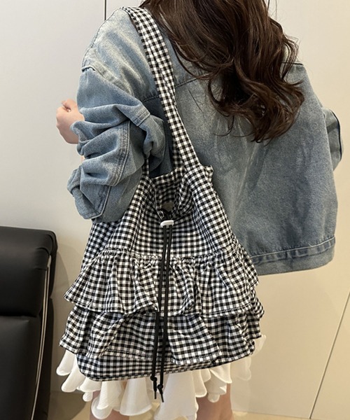 【美品】sister janeギンガムチェック フリル　クロップド　タンク Lavender Gingham Cropped トップス – Sister Jane (Japan)