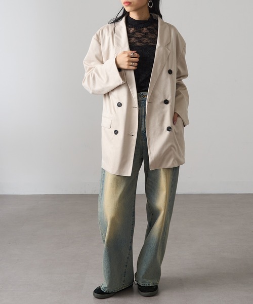 セール】【MAGASIN DE MODE Onjna】オーバーサイズ スエードライク