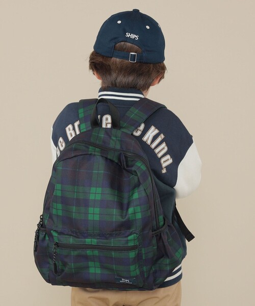 SHIPS（シップス）の「SHIPS KIDS:50th ANNIV チェック デイ パック M（バックパック/リュック・キッズ・ネイビー・ONE SIZE）」の3枚目の写真