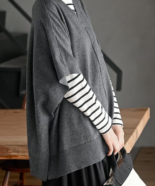 rps（アールピーエス）の「サイドボタンポンチョニットベスト（ベスト・レディース・ブルー/ブラウン系その他/グレー系その他・フリー）」の22枚目の写真