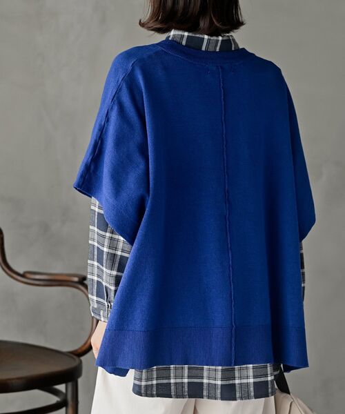 rps（アールピーエス）の「サイドボタンポンチョニットベスト（ベスト・レディース・ブルー/ブラウン系その他/グレー系その他・フリー）」の4枚目の写真