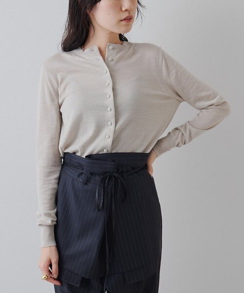 Whim Gazette（ウィムガゼット）の「16Gテンジクカーディガン（カーディガン/ボレロ・レディース・ブルー系その他/ライトベージュ/グレー・FREE）」の10枚目の写真