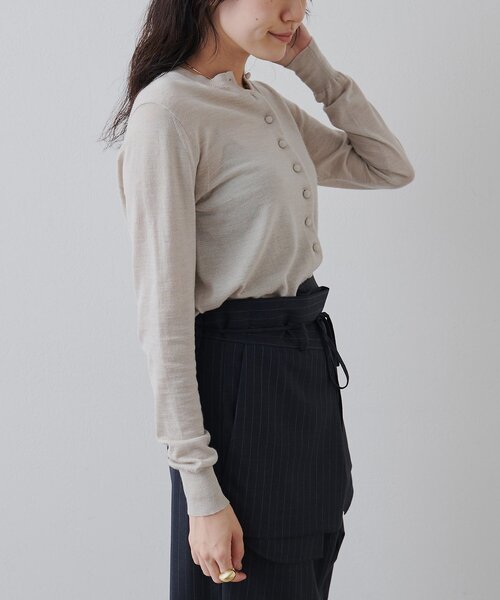 Whim Gazette（ウィムガゼット）の「16Gテンジクカーディガン（カーディガン/ボレロ・レディース・ブルー系その他/ライトベージュ/グレー・FREE）」の9枚目の写真