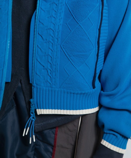 AULA AILA（アウラアイラ）の「ケーブルニットジップアップ（カーディガン/ボレロ・レディース・ブルー/ブラウン/ブラック・0）」の9枚目の写真