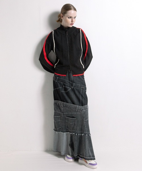 AULA AILA（アウラアイラ）の「ケーブルニットジップアップ（カーディガン/ボレロ・レディース・ブルー/ブラウン/ブラック・0）」の20枚目の写真