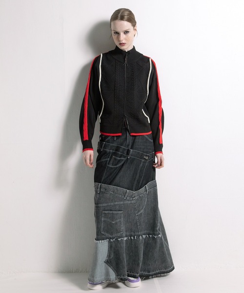 AULA AILA（アウラアイラ）の「ケーブルニットジップアップ（カーディガン/ボレロ・レディース・ブルー/ブラウン/ブラック・0）」の19枚目の写真