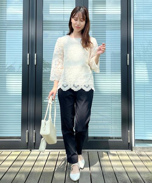 couture brooch（クチュールブローチ）の「ポイントパール調ハイパーストレッチパンツ（その他パンツ・レディース・ブラック系1/ネイビー/ブラック・36/38/40/42）」の15枚目の写真