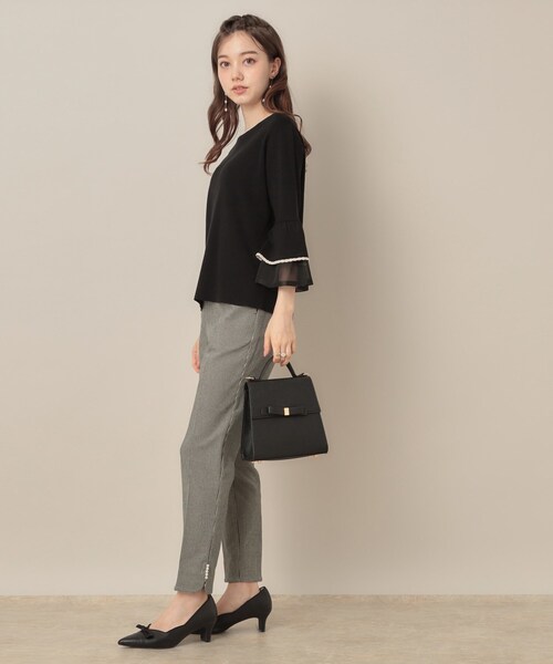 couture brooch（クチュールブローチ）の「ポイントパール調ハイパーストレッチパンツ（その他パンツ・レディース・ブラック系1/ネイビー/ブラック・36/38/40/42）」の7枚目の写真