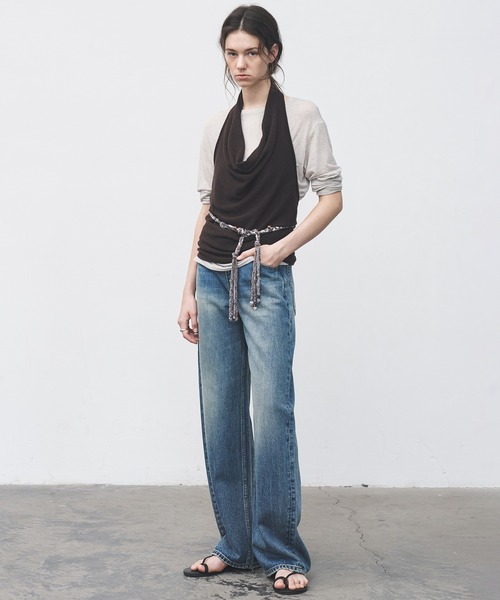 tageechita(タジチタ)の「【tageechita】ヴィンテージ風 ビーズ×編み込み デザインウエストチェーン(ベルト・レディース・アッシュブラウン・FREE)」の5枚目の写真