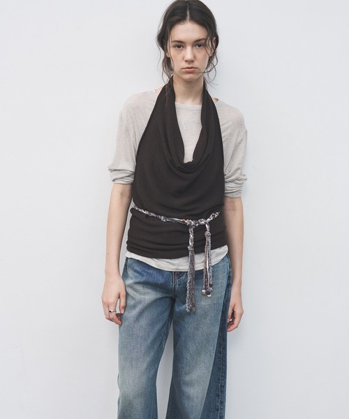 tageechita(タジチタ)の「【tageechita】ヴィンテージ風 ビーズ×編み込み デザインウエストチェーン(ベルト・レディース・アッシュブラウン・FREE)」の9枚目の写真