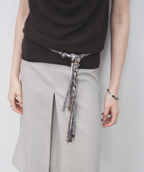 tageechita(タジチタ)の「【tageechita】ヴィンテージ風 ビーズ×編み込み デザインウエストチェーン(ベルト・レディース・アッシュブラウン・FREE)」の21枚目の写真