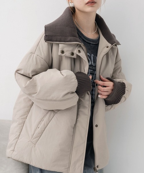 RETRO GIRL（レトロガール）の「襟リブショートモンスター（その他アウター・レディース・ナチュラル/ブラック/ベージュ・FREE）」の2枚目の写真